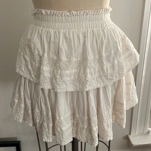 Ruffle mini skirt- antique white